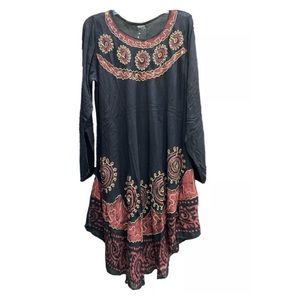 Floral Batik Tunic - Maroon